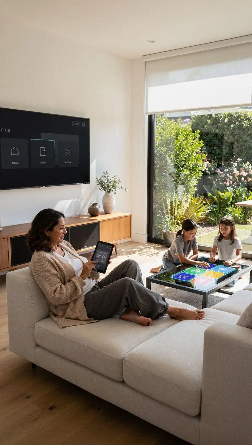 Workspace featuring multiple digital tools and gadgets designed to streamline daily tasks